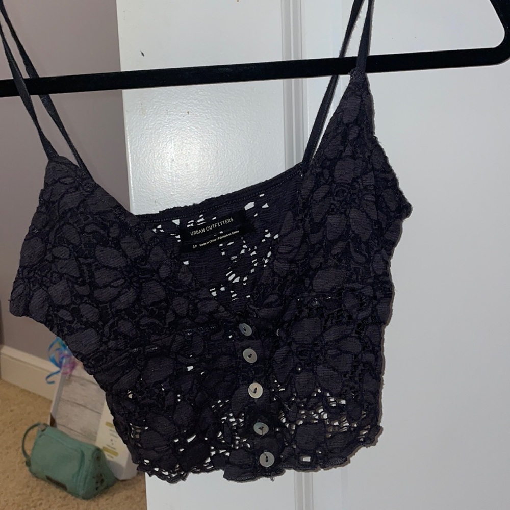 Urban outfitter black lace crop top